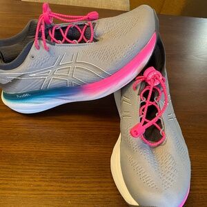 Asics Gel Nimbus 25 - Women's 9, Sheetrock/Pink Rave (NO INSOLES)
